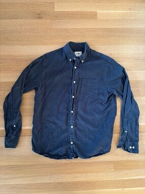 NN07 Tencel Navy Button-Down